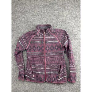Smartwool Sweater Womens Medium Purple Full Zip Wool Knit Jacket Fair Isle